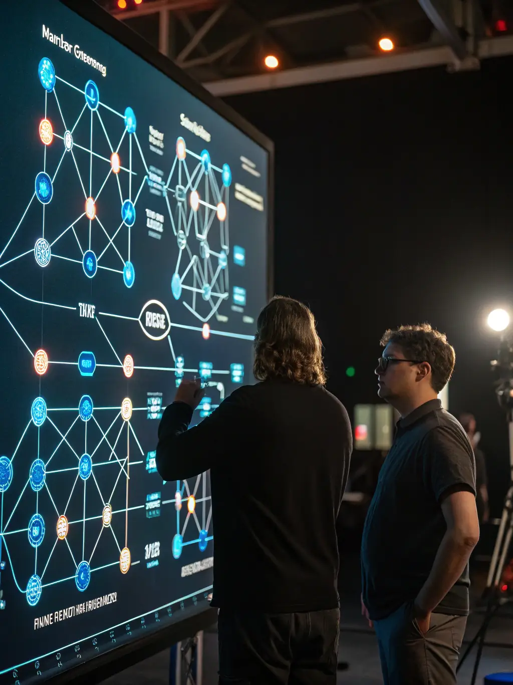 A futuristic image depicting a neural network with interconnected nodes, representing the complexity and potential of machine learning algorithms, used to showcase the Machine Learning course.