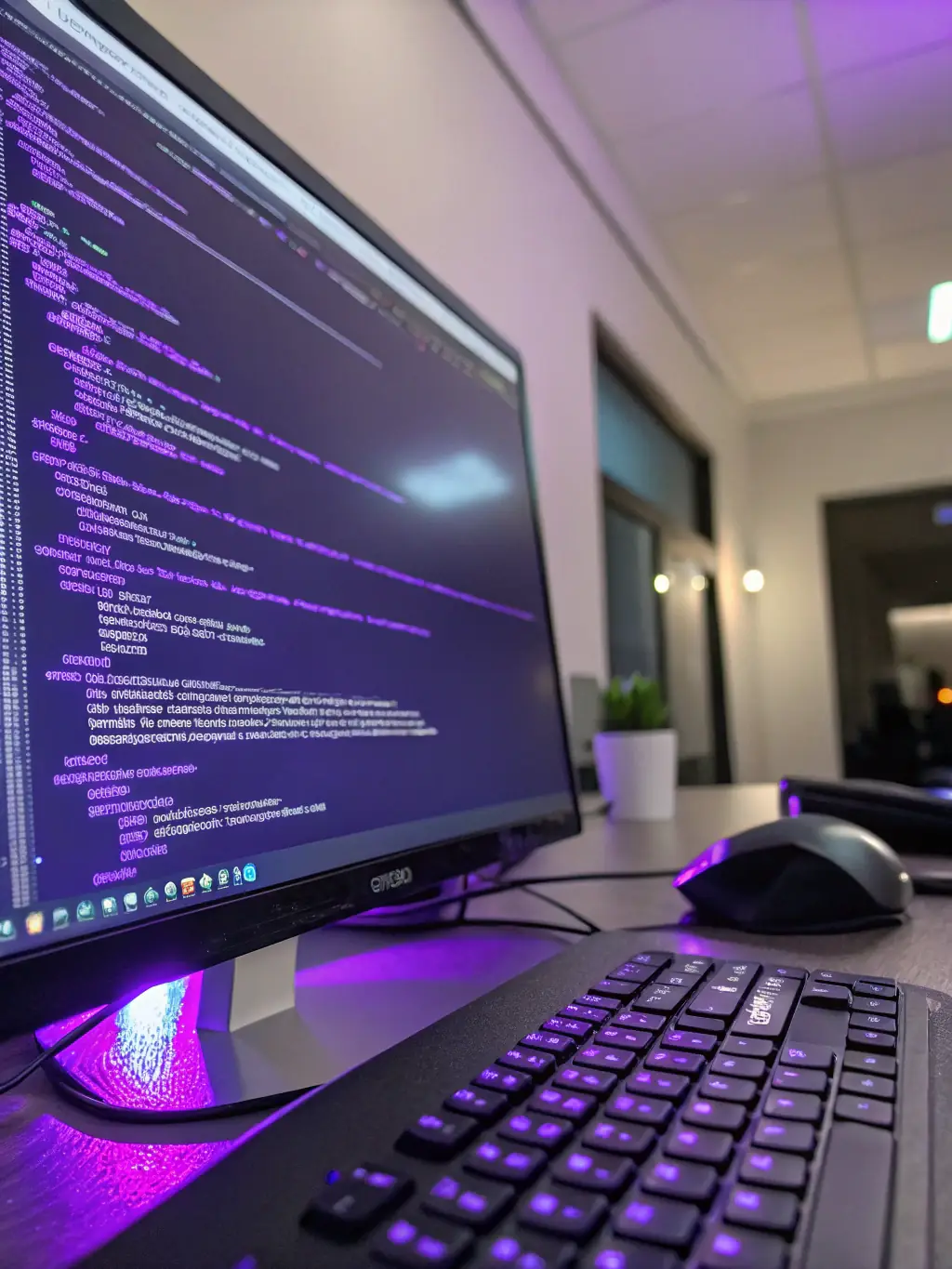 A focused image of a Python code snippet on a screen, highlighting its readability and versatility in data science applications, used to showcase the Python course.
